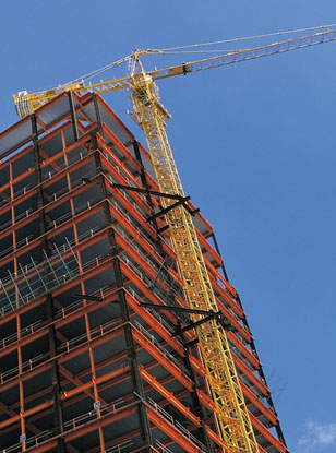 building and crane